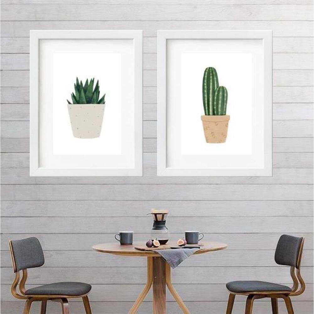 Kit 2 Quadros Cacto E Suculenta - 60X48Cm
