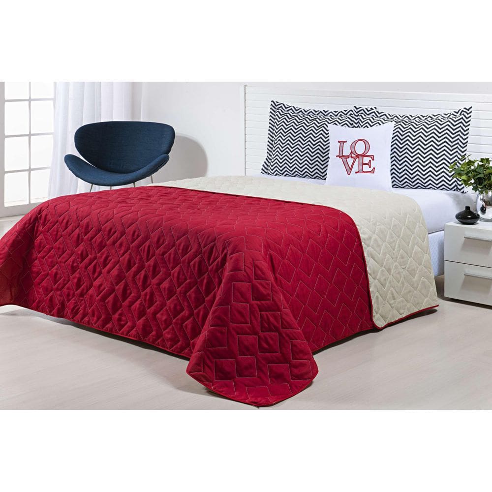 Cobre leito solteiro king 4 peças dupla face love