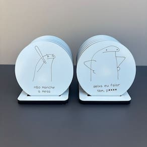 2 Kits de porta copos - 12 unidades de porta copos do Meme Flork e 2 bases
