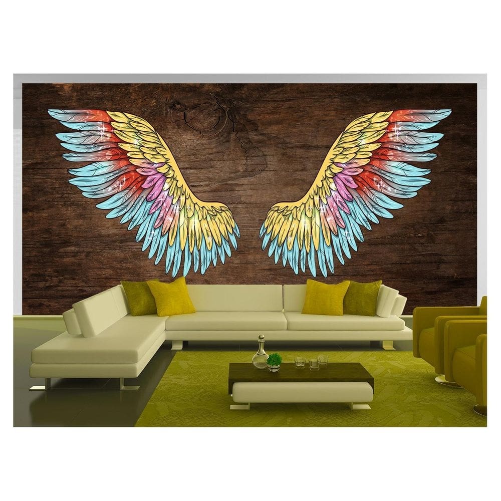 Papel De Parede 3D Arte Asas Selfie Insta Cores 3,5M Tra242