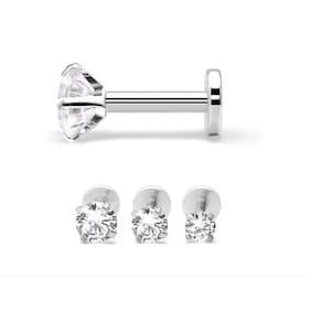 Piercing tragus labret 2mm zirconias haste 10mm