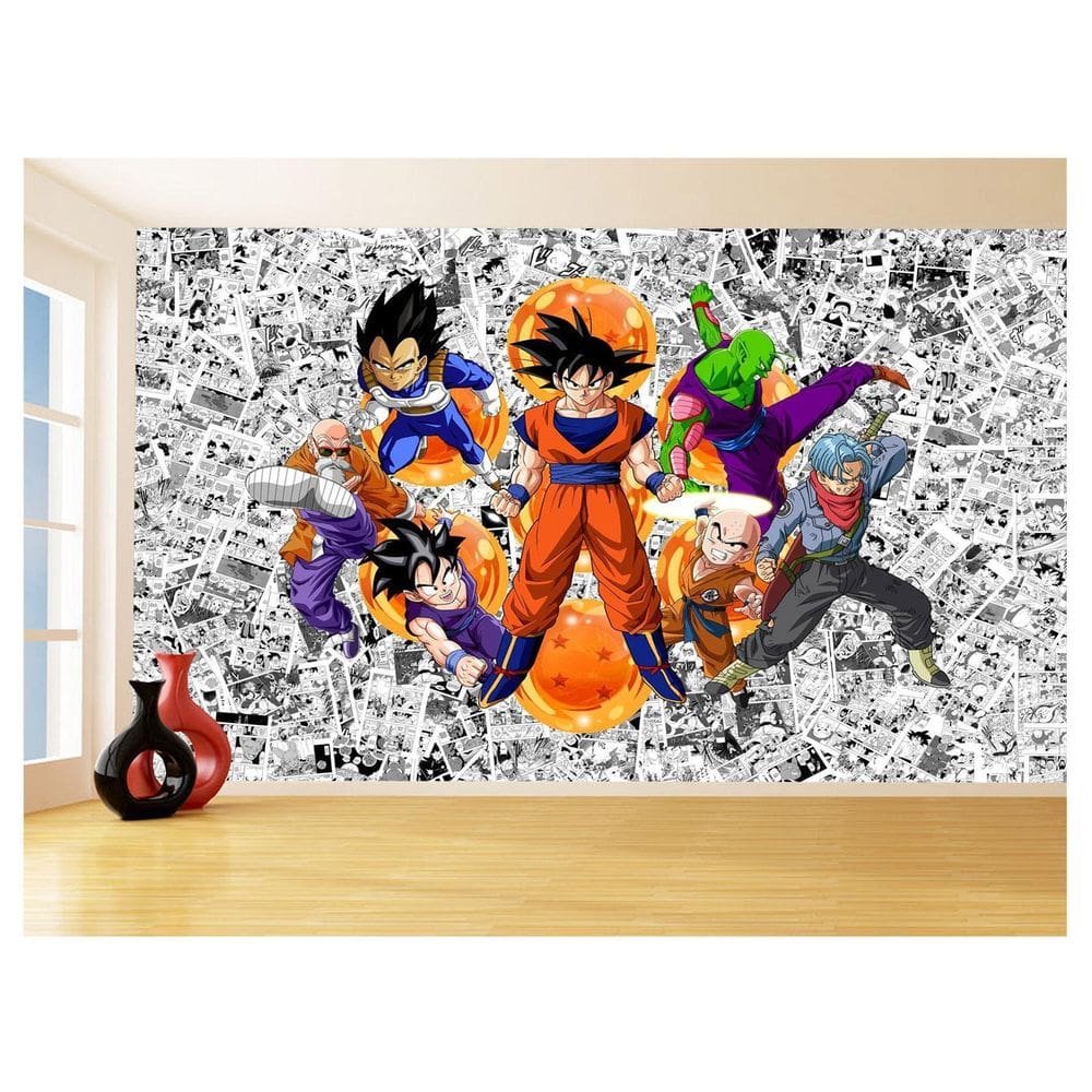 Papel De Parede Dragon Ball Goku Vegeta Anime 3,5M Dbz113