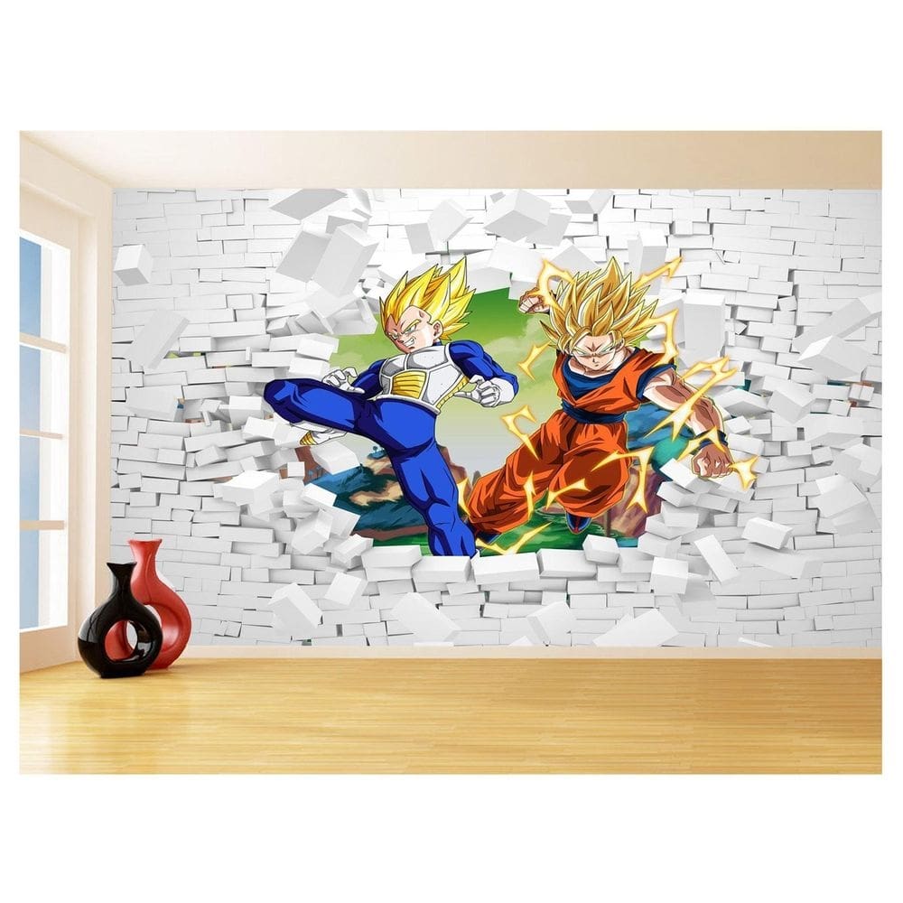 Papel De Parede 3D Dragon Ball Goku Vegeta Anime 3,5M Dbz42