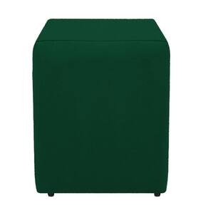 Puff quadrado cubo decorativo suede verde para sala quarto