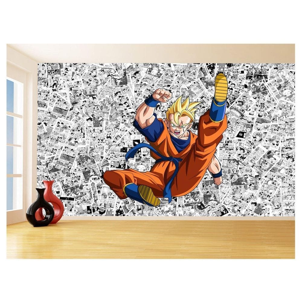 Papel De Parede 3D Dragon Ball Goku Gohan Anime 3,5M Dbz606