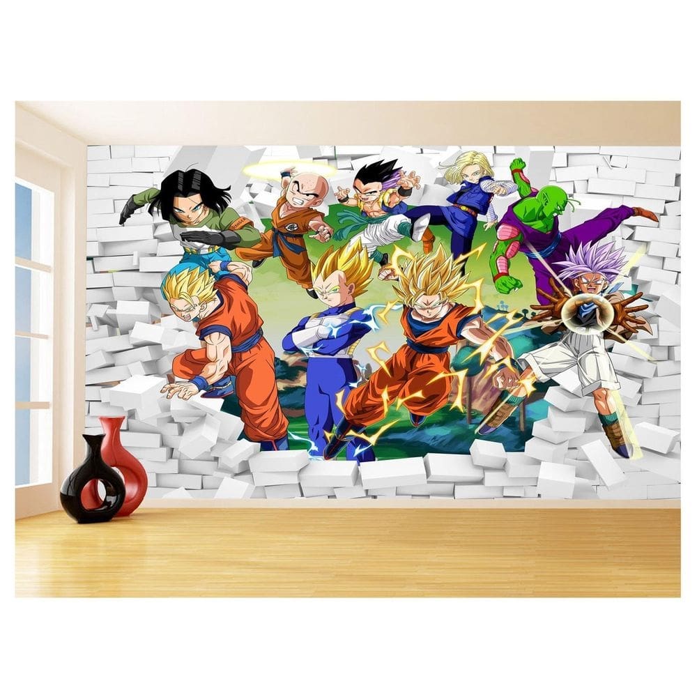 Papel De Parede 3D Dragon Ball Goku Vegeta Anime 3,5M Dbz37