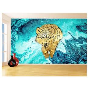 Papel De Parede Animais Pop Art Lobo Colorido 3,5M Pxa588