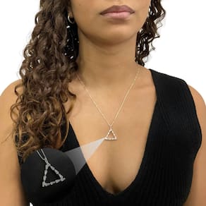 Corrente e pingente triangulo veneziana prata lei 925 45cm