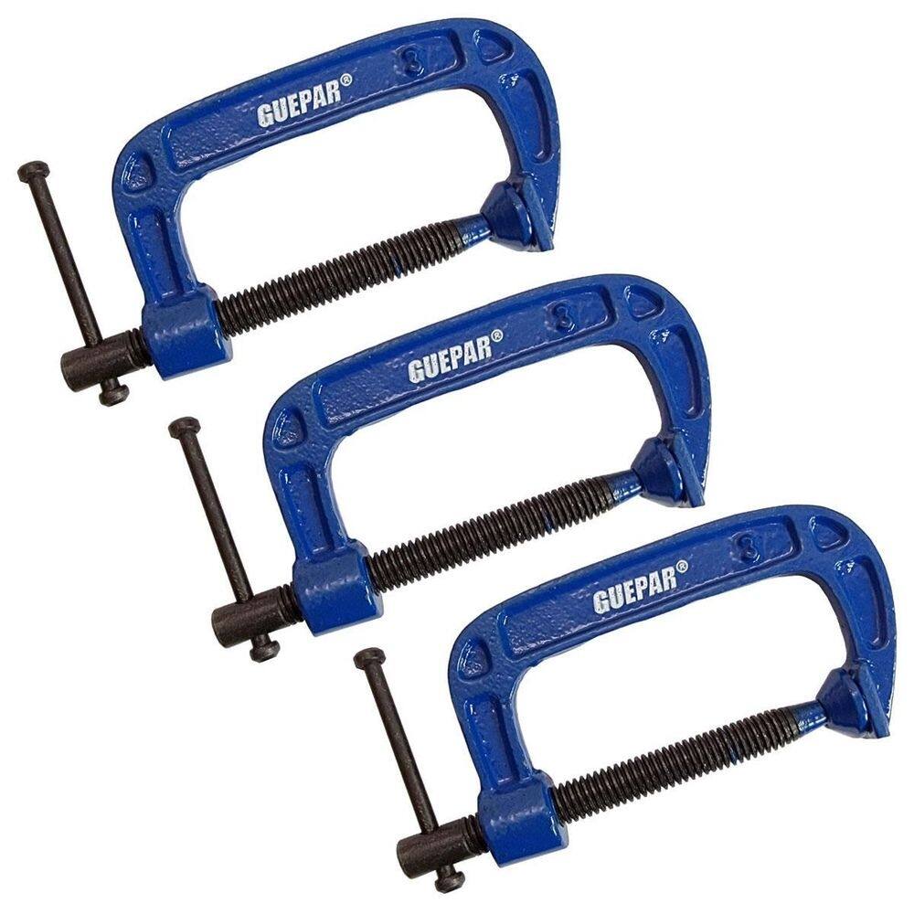 Kit 3 grampos sargento 75mm fixação tipo c 3 pol marceneiro