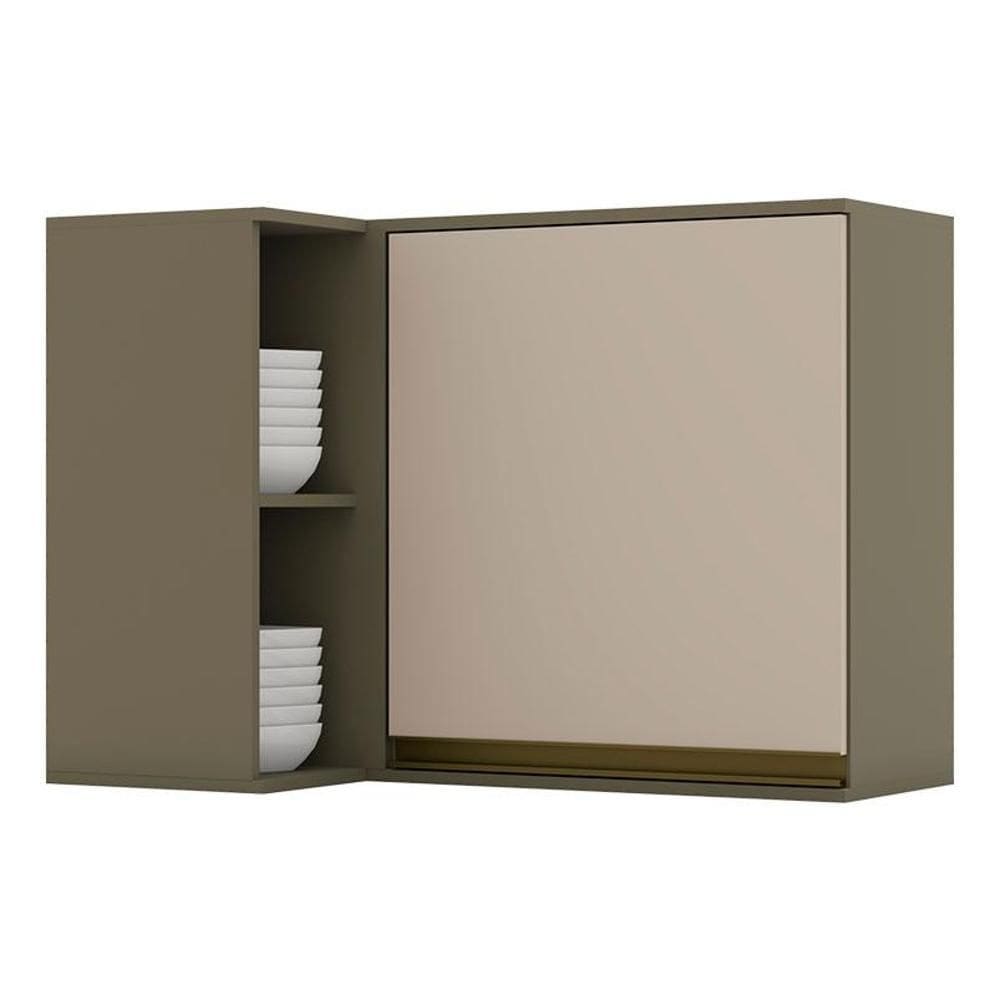 Armário Aéreo Évelin Canto Reto 1 Porta Duna Cristal – Henn