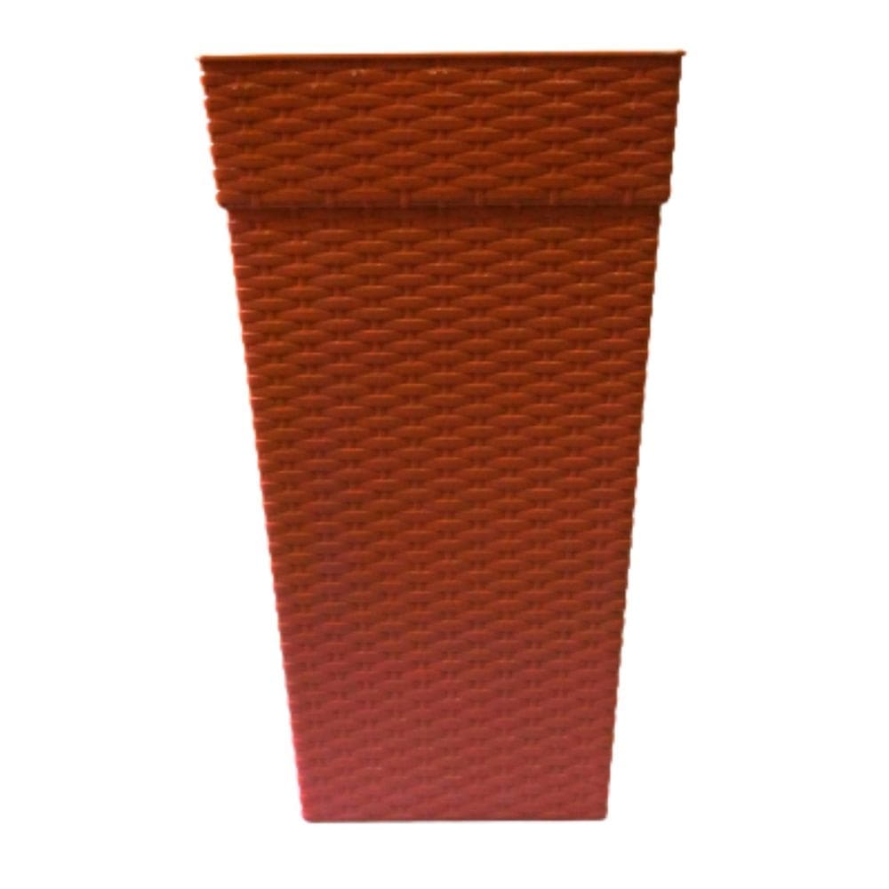 Vaso plástico decorativo marrom 28l para flores e plantas