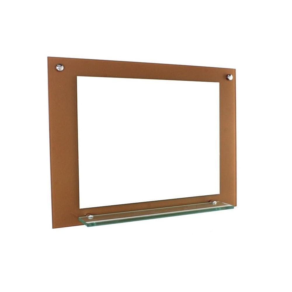 Espelho para banheiro com prateleira 50cm rose gold