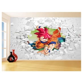 Papel De Parede 3D Dragon Ball Goku Vegeta Anime 3,5M Dbz78