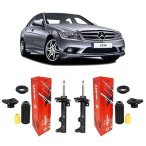 Kit 2 amortecedor + suporte dianteiro mercedes c220 2007-14