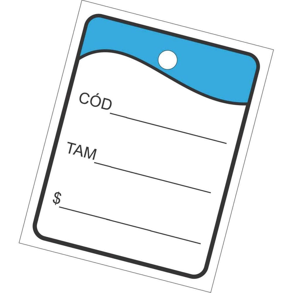 Etiqueta para marcação tag 30x38mm cartão azul