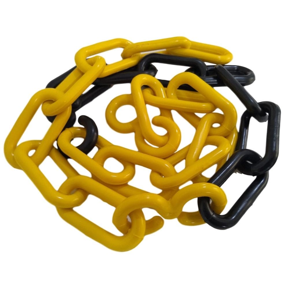 Corrente plastica chuva isolamento 25 mt tam p preta/amarela