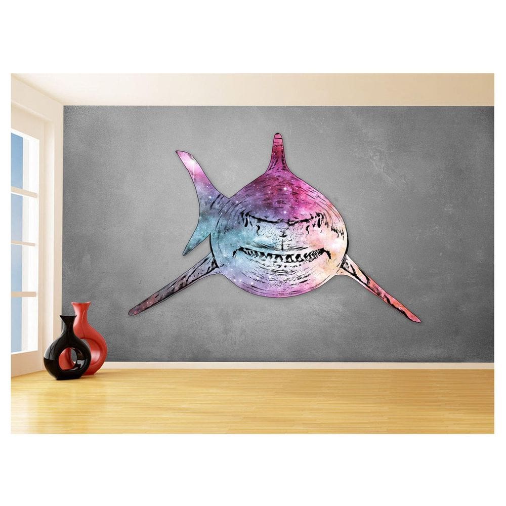 Papel De Parede Animais Pop Art Tubarão Cores 3,5M Pxa564