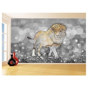 Papel De Parede Animais Pop Art Leão Rei Selva 3,5M Pxa59