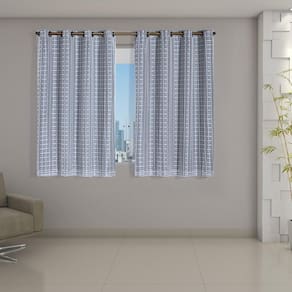 Cortina Blackout Voil 2,00 X 1,40 Blecaute Sala Quarto Cinza