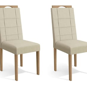 Conjunto 2 Cadeiras para Sala de Jantar CAD150 Freijo/Bronze/Bege