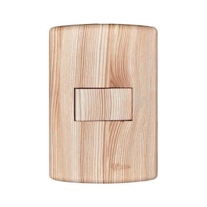 Interruptor de 1 Tecla Simples, Modular, com Placa 4x2 e Suporte Madeirado Angelim