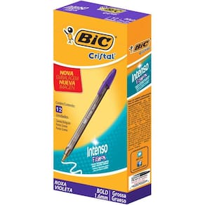 Caneta esferografica cristal bold fashion roxa bic cx/12
