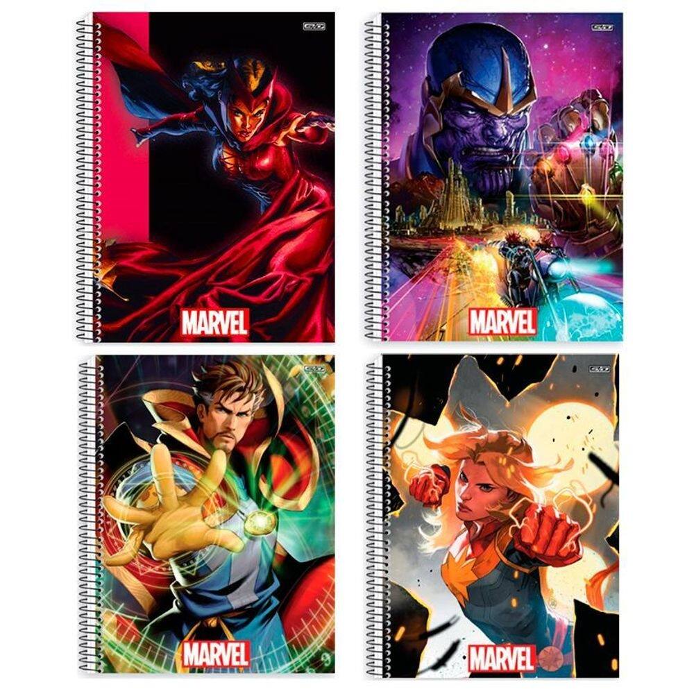 Caderno unv espiral marvel 80 folhas 1 matéria - sd