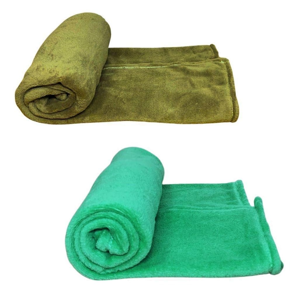 Kit 2 mantas pet cor marrom e verde