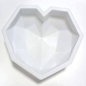 Forma culinária de coração de silicone - branca