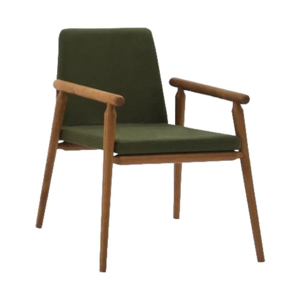 Poltrona Rodrigues Veludo Verde Militar