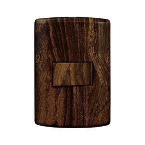 Interruptor de 1 Tecla Simples, Modular, com Placa 4x2 e Suporte Madeirado Imbuia