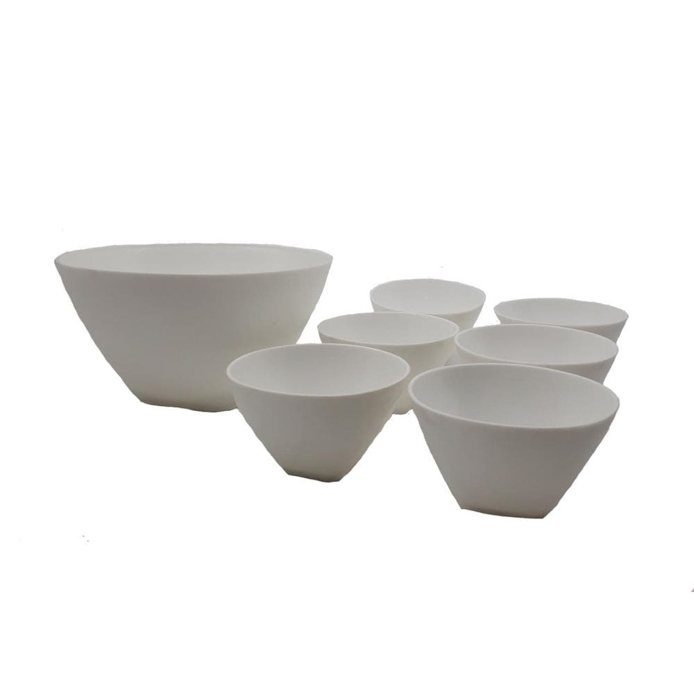 Conjunto de bowls sobremesa tigela pote 7 peças branco