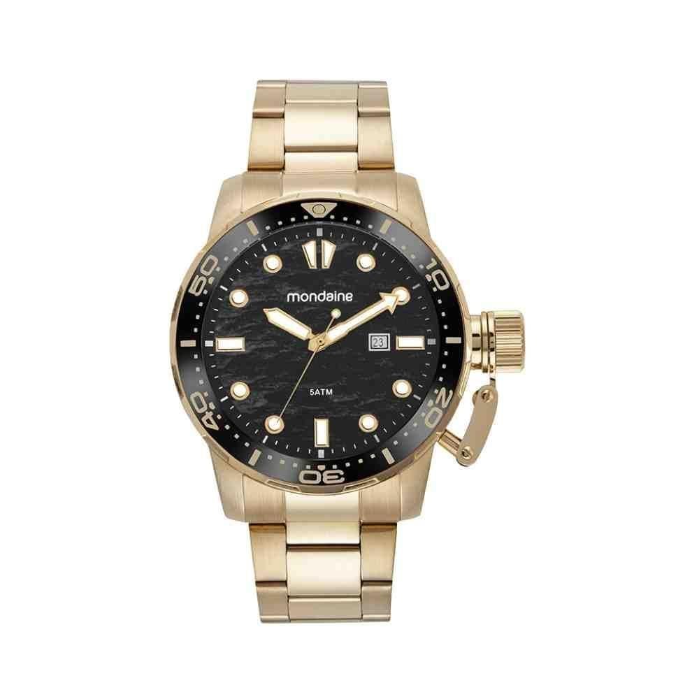 Relógio mondaine dourado masculino 99660gpmvde2 5 atm