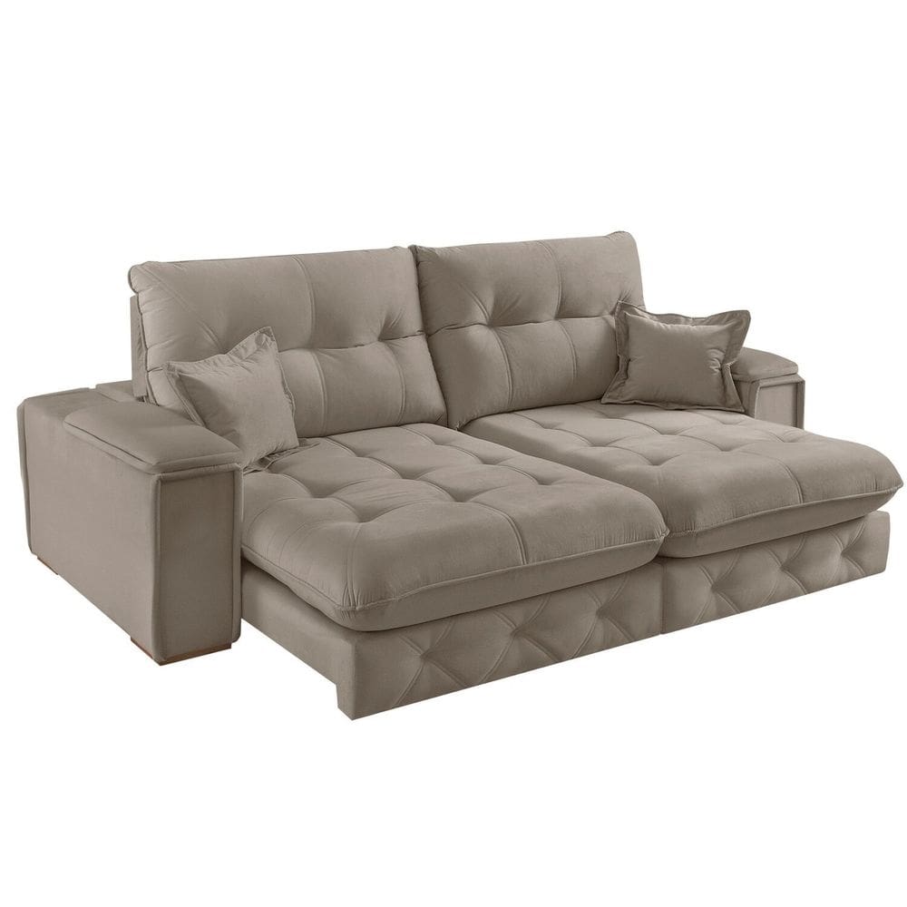 Sofá Retrátil Reclinável 230cm Istambul Yescasa Marrom