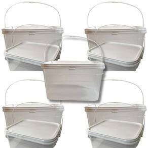 Balde para fazer bolo transparente 2.4l 05 pçs