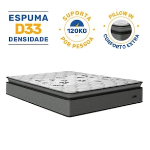 Colchão Resistence Espuma D33 Pillow Top Queen 158cm