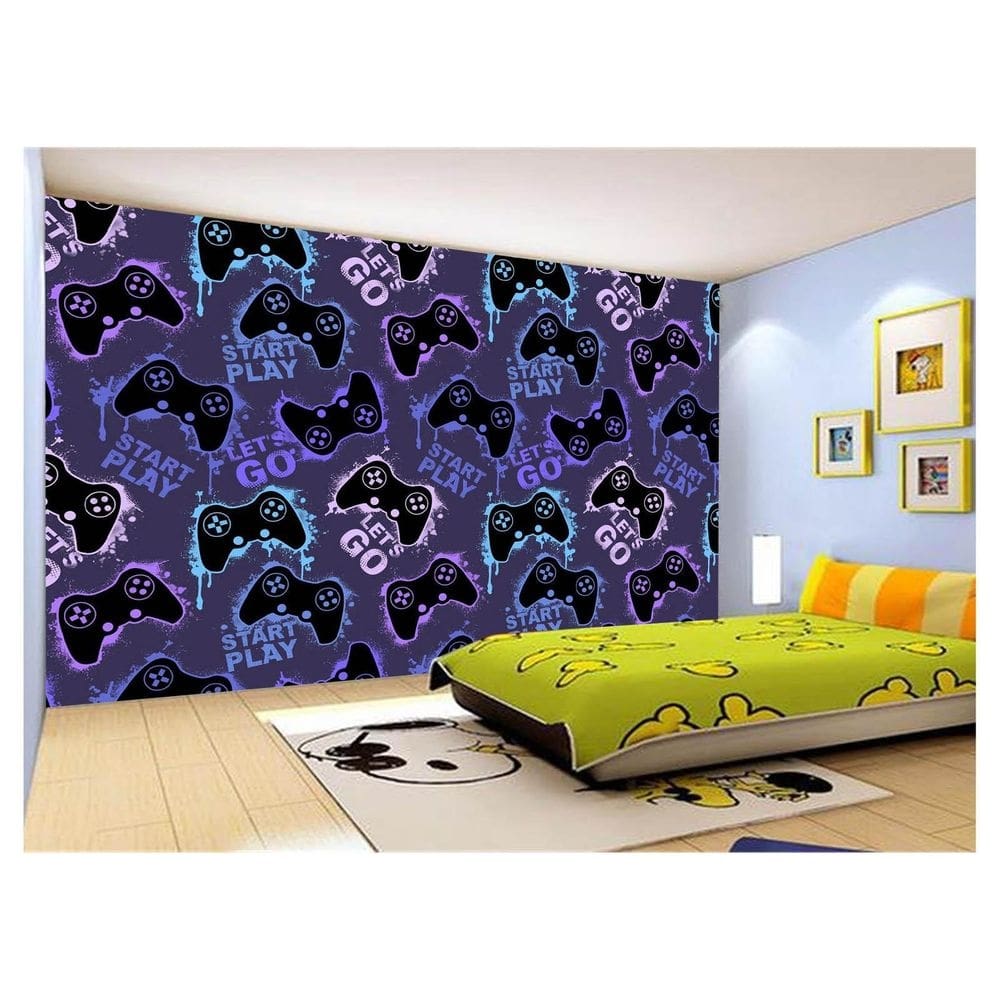 Papel De Parede 3D Infantil Controle Game Jogo 3,5M Azs288