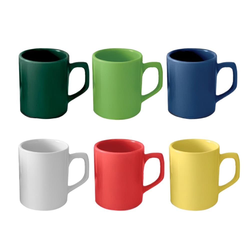 Jogo Mini Canecas Coloridas Para Café 6 Peças 85ml Kit Xícaras de Porcelana
