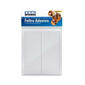 Feltro Protetor Adesivo Retângular Tekbond 127x51mm Branco