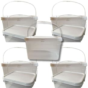 Balde para bolo transparente 2.4l 05 pçs
