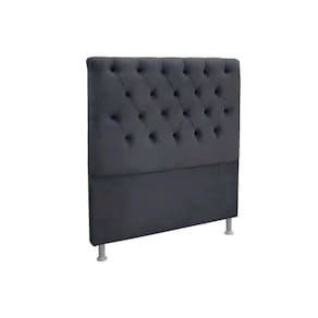 Cabeceira Cama Box Estofada Solteiro Solteiro Embaixatriz Plus Suede Cinza - Simbal