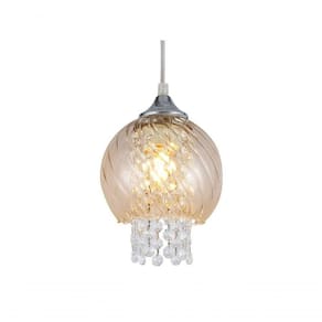 Lustre Pendente Cristal Diana Elisabeth âmbar E27 Bivolt Taschibra