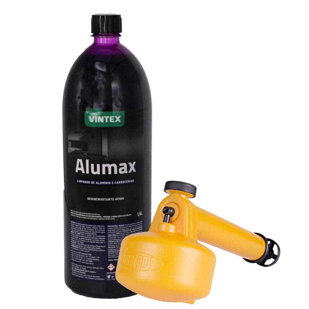 Limpador de Alumínio e Carrocerias Alumax 1,5 Litros Vintex + Pulverizador Export Guarany