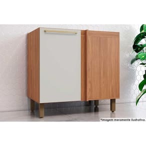 Balcão de Cozinha Requinte Canto Reto c/ 1 Porta s/Tampo 84cm Nature/Areia - Henn
