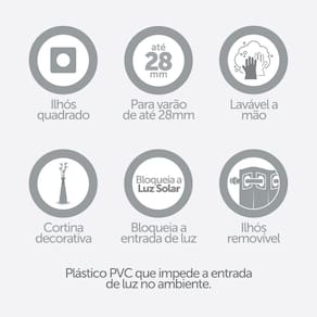 Cortina Blackout PVC 2,80m x 2,30m - Bloqueio Luz - Fácil Inst.