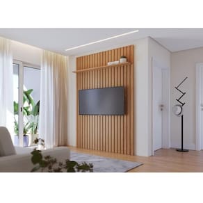Painel para Tv Home Suspenso Ripado Ambiente Niágara 2500 mm Freijó– Colibri