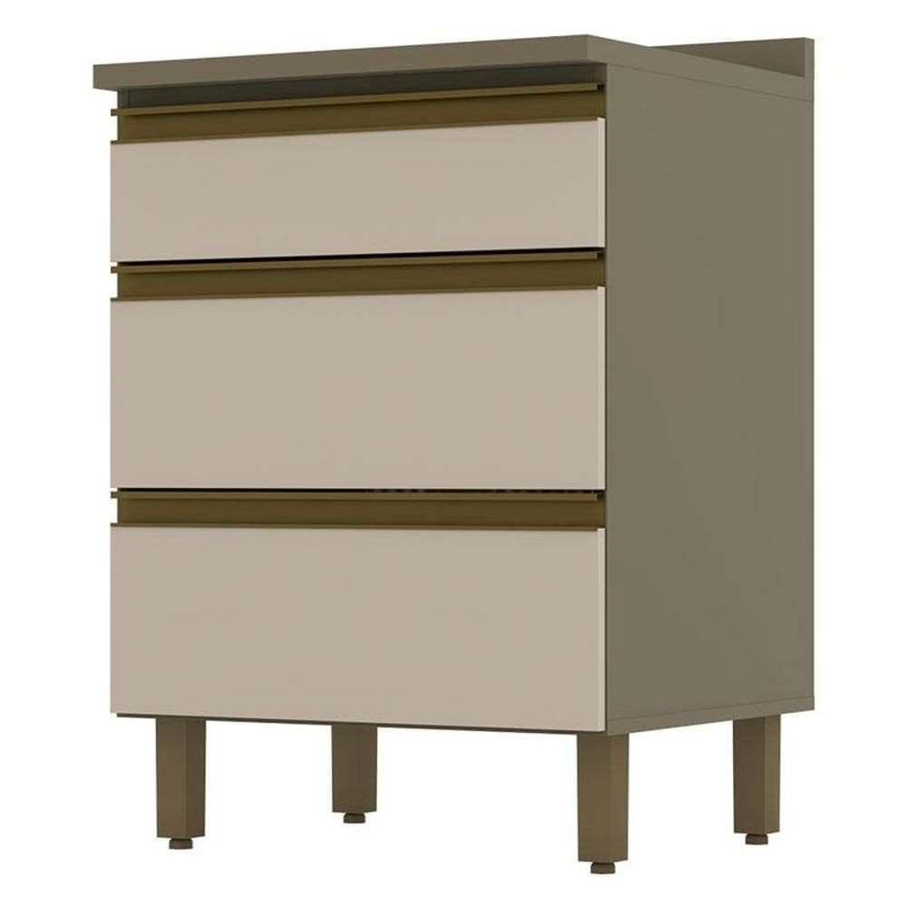 Balcão de Cozinha Connect 3 Gavetas 60 cm Duna Cristal – Henn