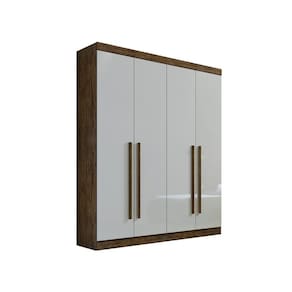 Guarda Roupa Da Vinci Plus 4 portas e 3 gavetas – Ipê/Off white