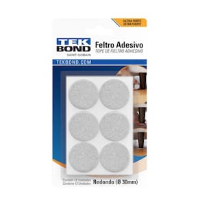 Feltro Protetor Adesivo Redondo Tekbond 30mm Preto
