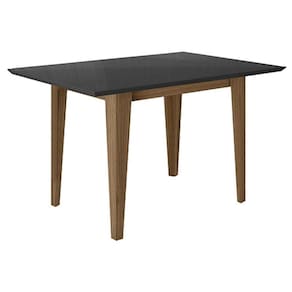 Mesa de Jantar 160cm Liz com Vidro Carvalho Grafite – Poliman